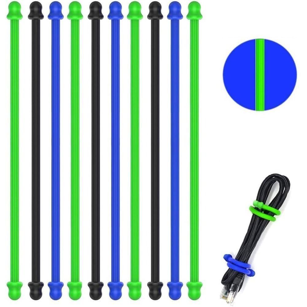 Gear Tie Reusable - 5 adet orijinal silikon, çelik çekirdekli,