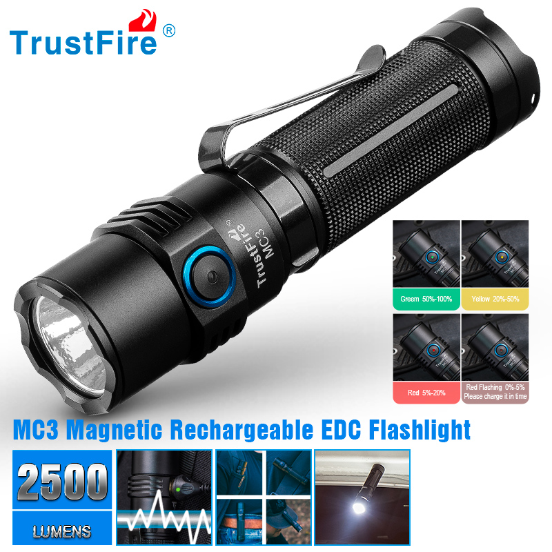 Edc Car Carry - Trustfire Mc3 Yüksek Güçlü Şarj Edilebilir