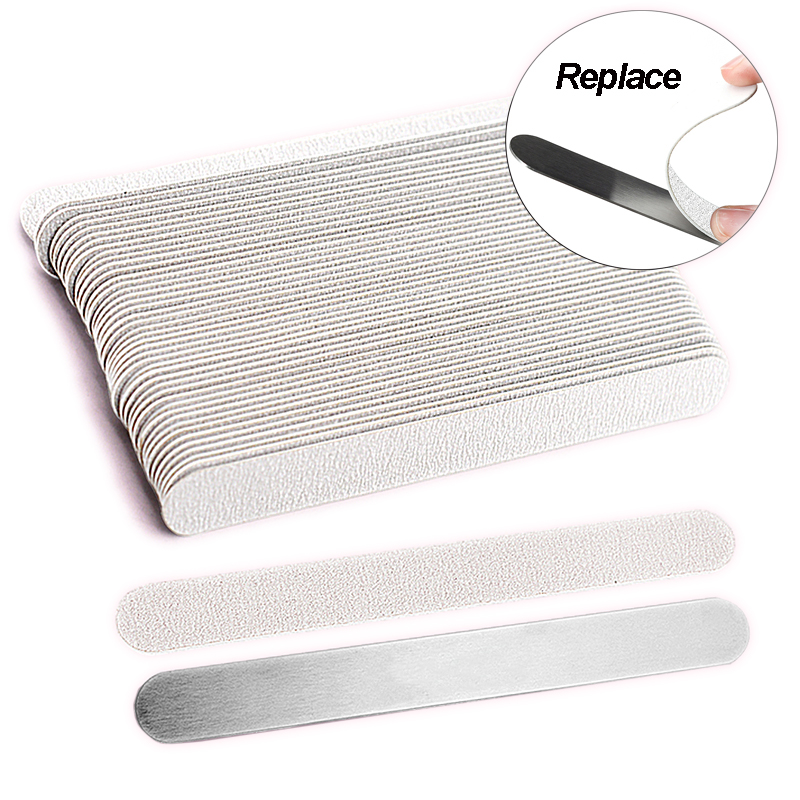 Nail File Titanium - 50 adet/100 adet gri çıkarılabilir pedler